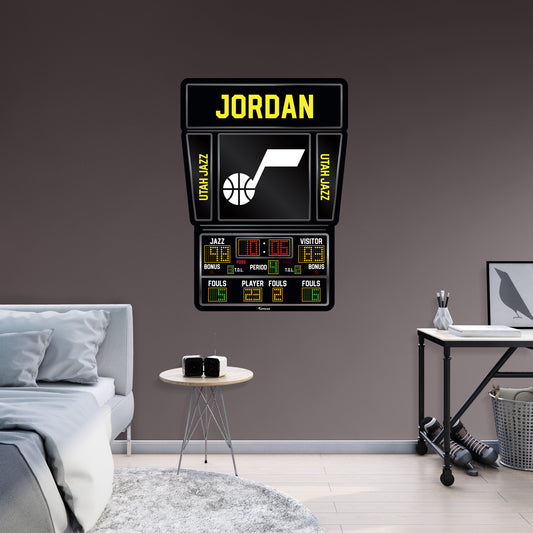 Utah Jazz:   Scoreboard Personalized Name        - Officially Licensed NBA Removable     Adhesive Decal
