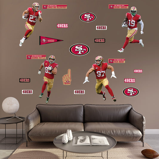 San Francisco 49ers: Christian McCaffrey, Nick Bosa, Deebo Samuel and George Kittle Team Collection        - Officially Licensed NFL Removable     Adhesive Decal