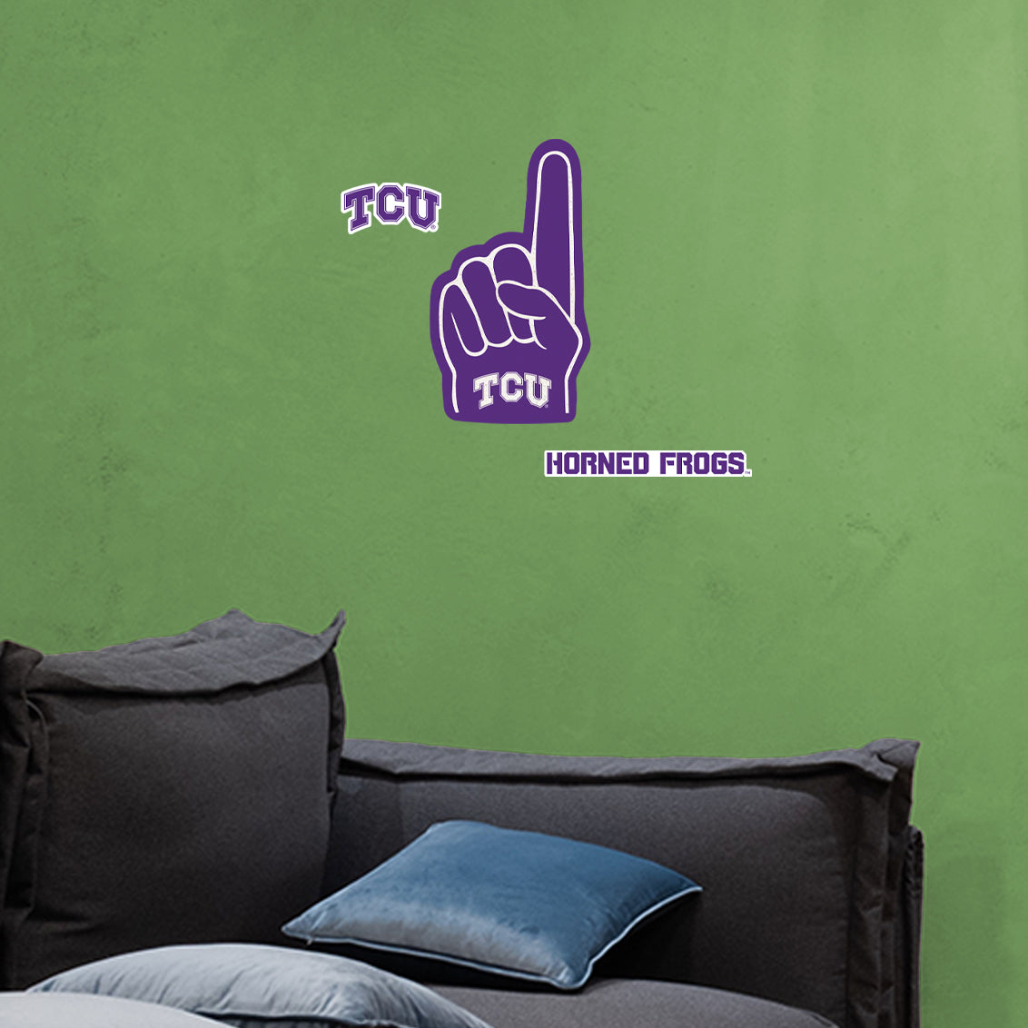 TCU Horned Frogs:    Foam Finger        - Officially Licensed NCAA Removable     Adhesive Decal