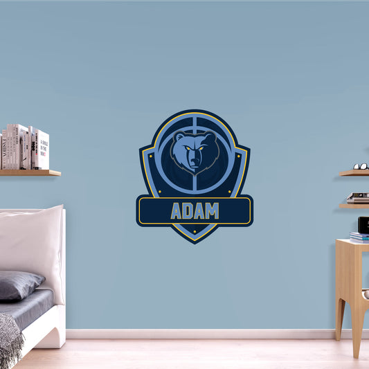 Memphis Grizzlies: Badge Personalized Name - Officially Licensed NBA Removable Adhesive Decal