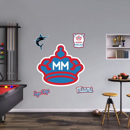 Miami Marlins:   City Connect Logo        - Officially Licensed MLB Removable     Adhesive Decal