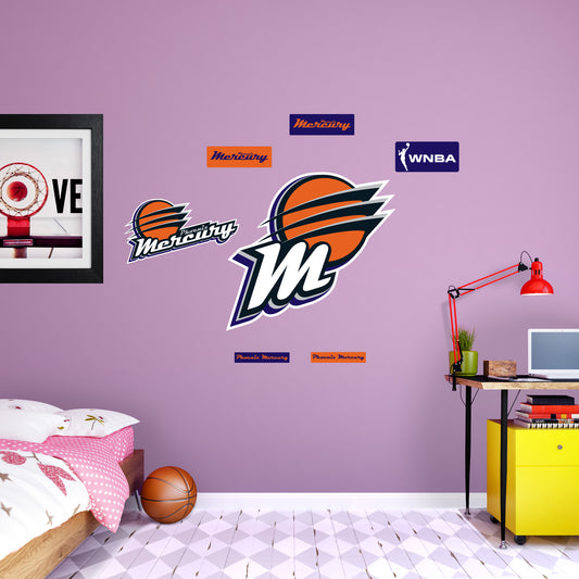 Phoenix Mercury:   Logo        - Officially Licensed WNBA Removable     Adhesive Decal