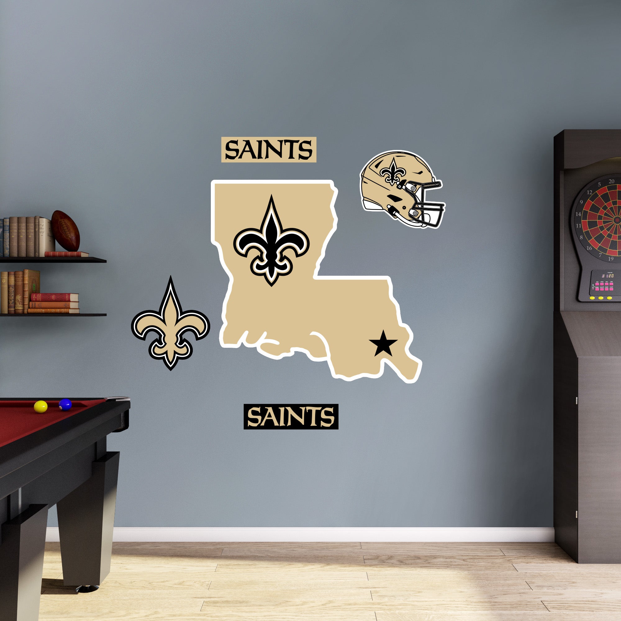 Metallic New Orleans Saints Sticker 5 1/2in x 7 3/4in