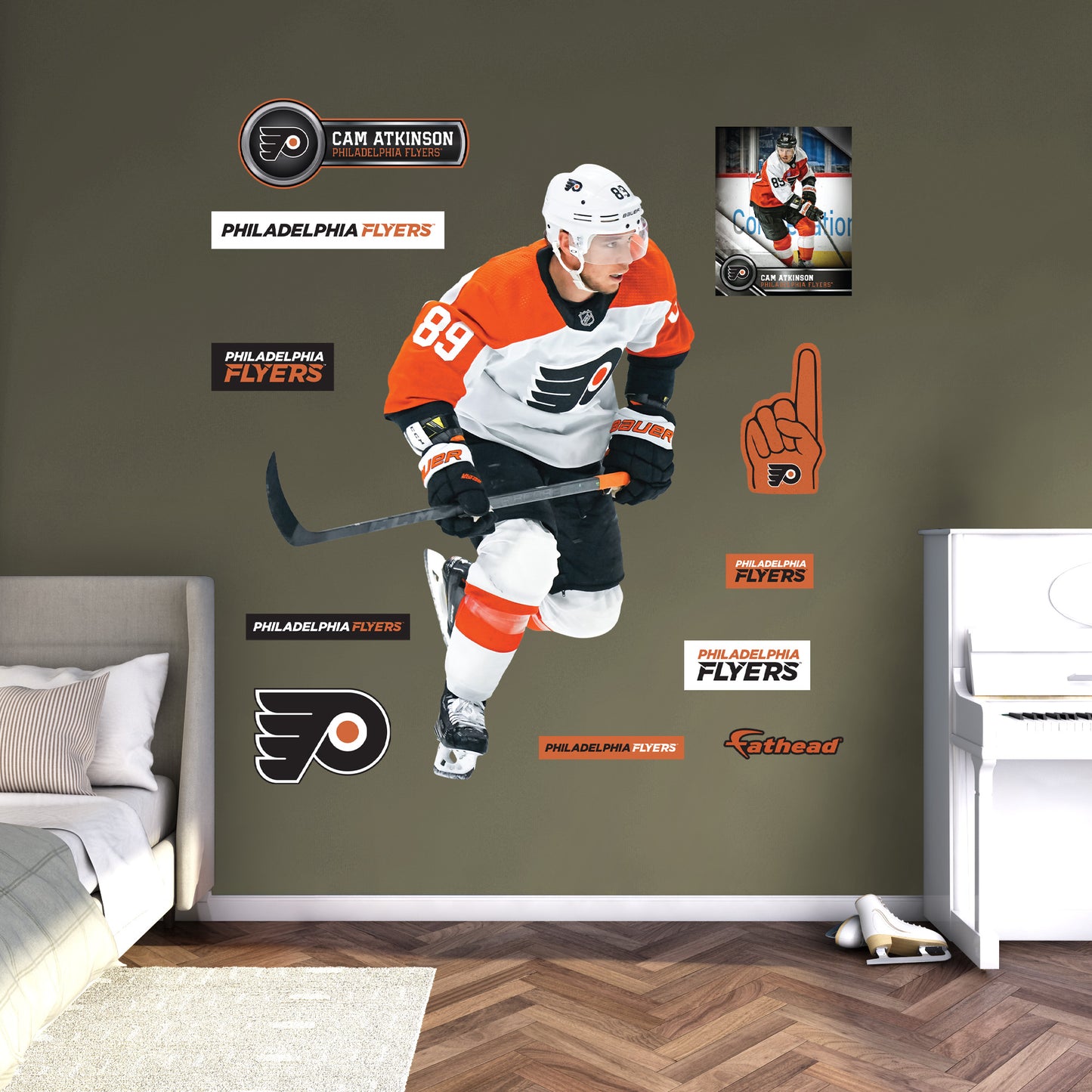 Philadelphia Flyers: Cam Atkinson         - Officially Licensed NHL Removable     Adhesive Decal