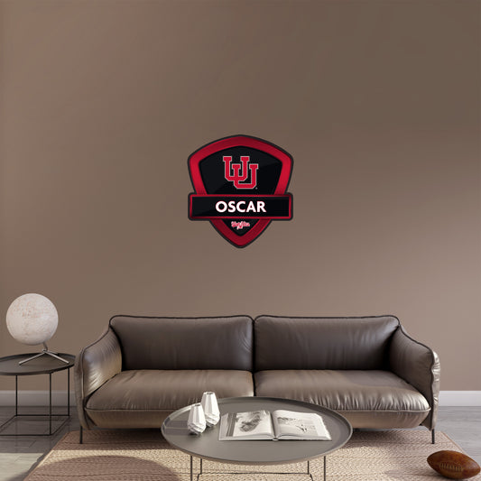 Utah Utes:   Badge Personalized Name        - Officially Licensed NCAA Removable     Adhesive Decal