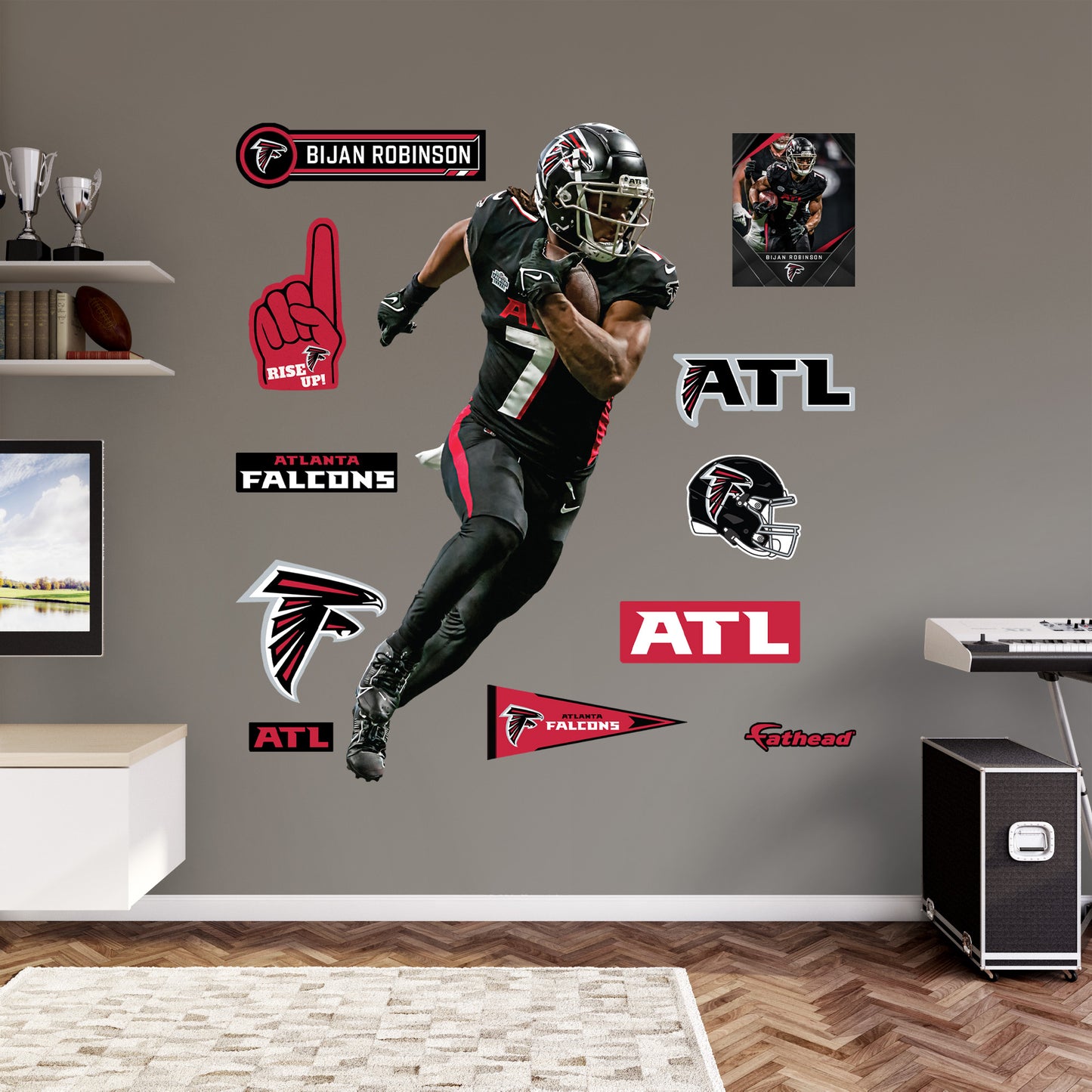 Atlanta Falcons: Bijan Robinson         - Officially Licensed NFL Removable     Adhesive Decal