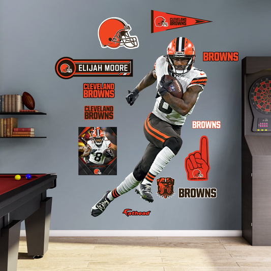 Cleveland Browns: Elijah Moore         - Officially Licensed NFL Removable     Adhesive Decal