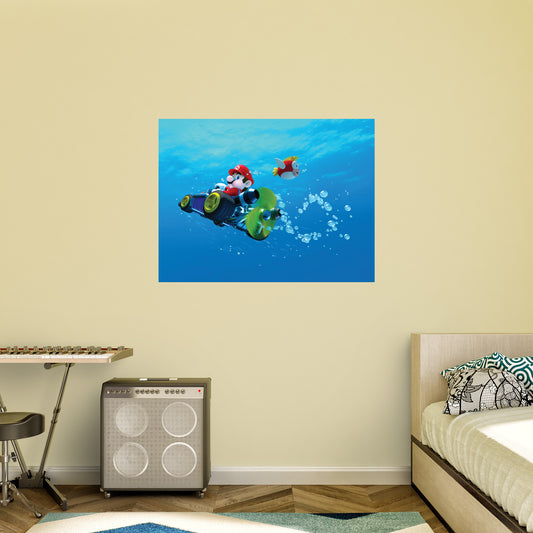 Mario Kart: Mario Underwater Mural        -   Removable     Adhesive Decal