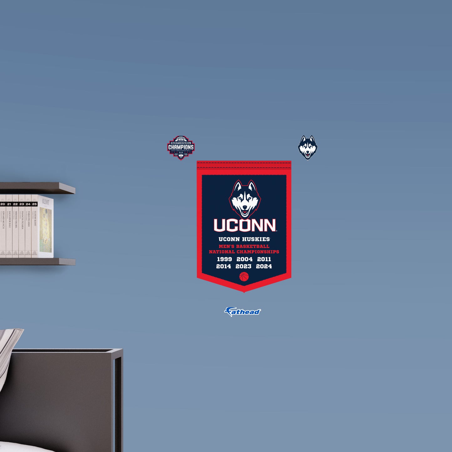 UConn Huskies:  Basketball Championships Banner        - Officially Licensed NCAA Removable     Adhesive Decal
