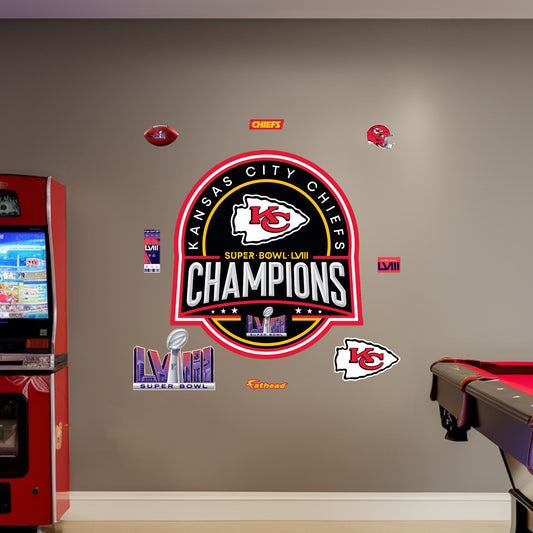 Kansas City Chiefs:  Super Bowl LVIII Champions Logo        - Officially Licensed NFL Removable     Adhesive Decal
