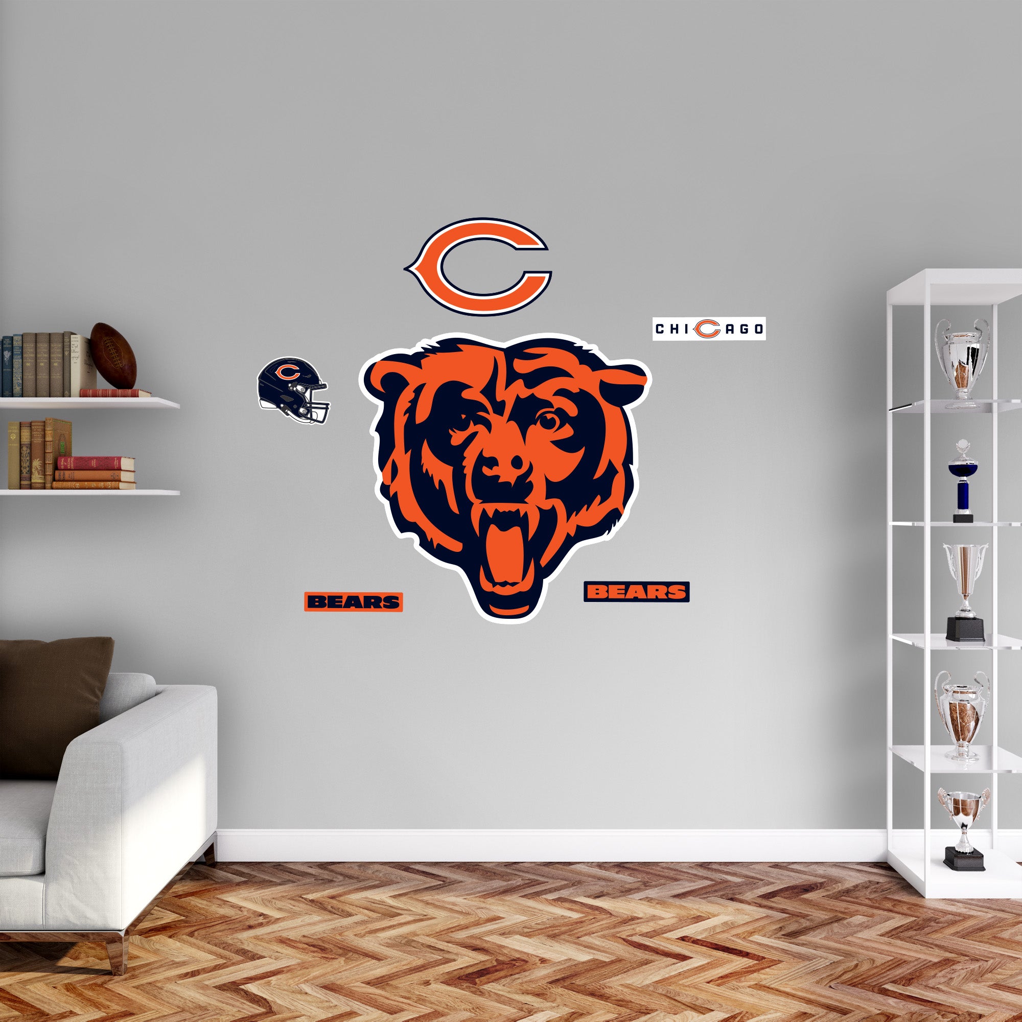 Fathead Chicago Bears Bruiser Bear 5-Pack Removable Wall Decal
