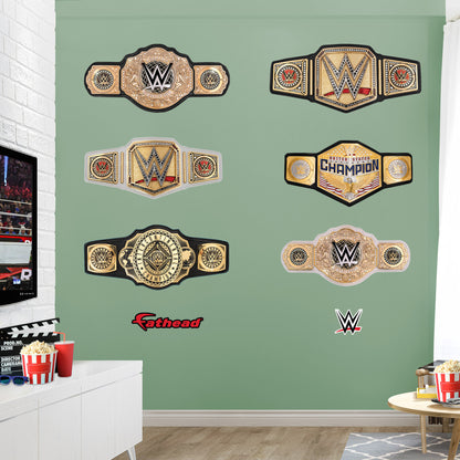 WWE Titles Collection        - Officially Licensed WWE Removable     Adhesive Decal