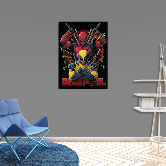 Deadpool & Wolverine: Deadpool & Wolverine Weapons Poster        - Officially Licensed Marvel Removable     Adhesive Decal