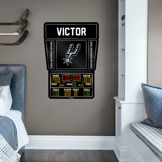 San Antonio Spurs:   Scoreboard Personalized Name        - Officially Licensed NBA Removable     Adhesive Decal
