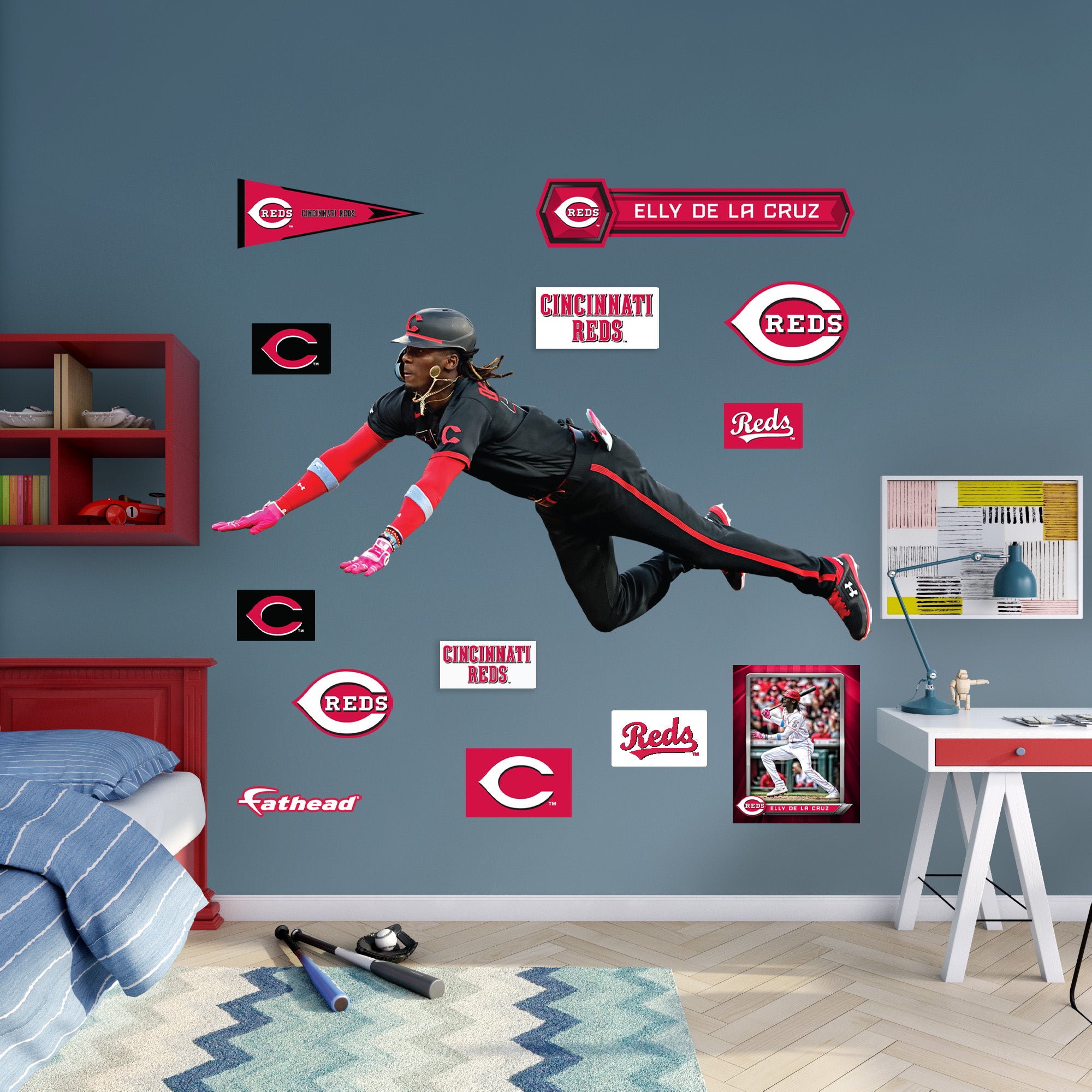 Cincinnati Reds: Mr. Redlegs Mascot - MLB Removable Wall Decal XL