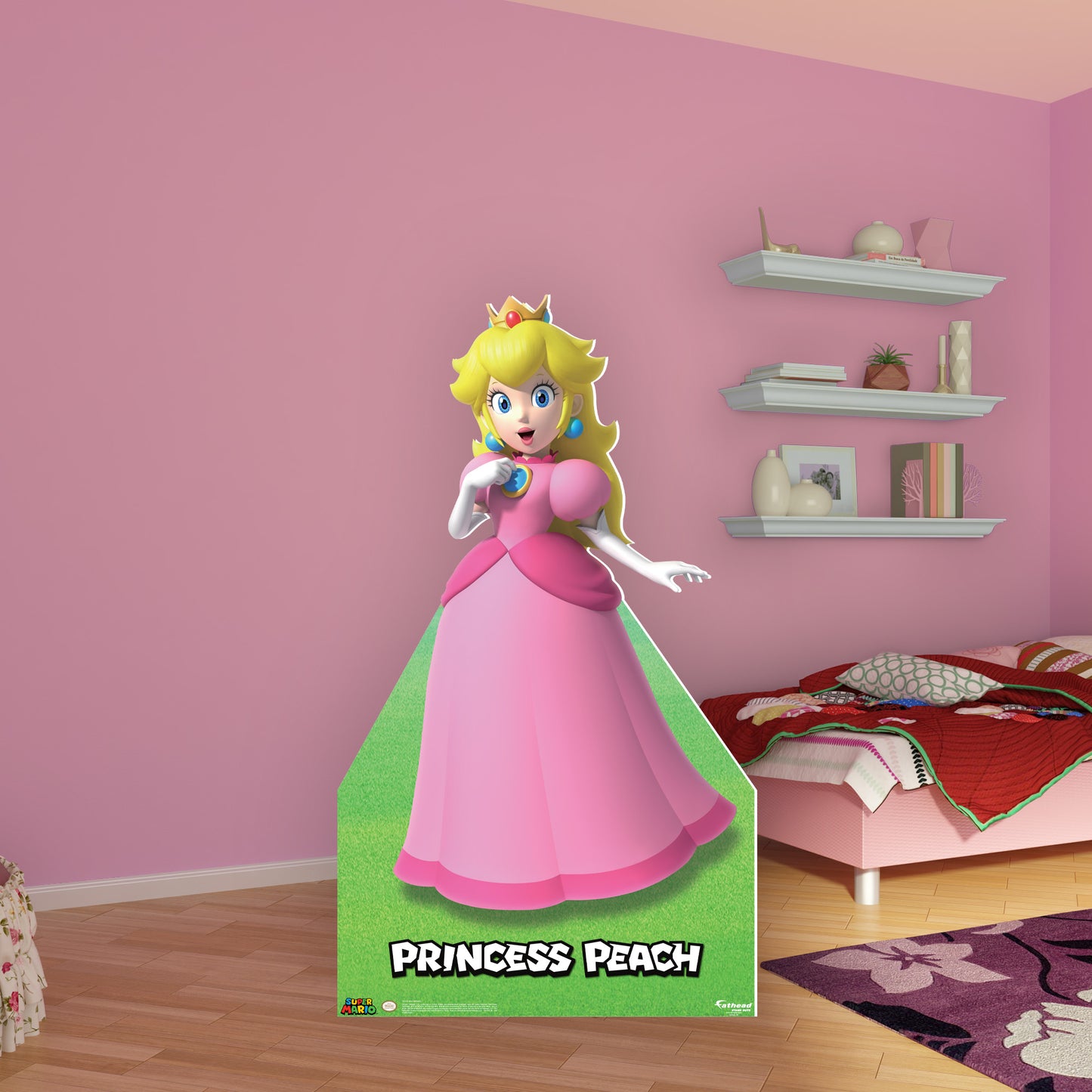 Super Mario: Princess Peach Life-Size Foam Core Cutout - Officially Licensed Nintendo Stand Out