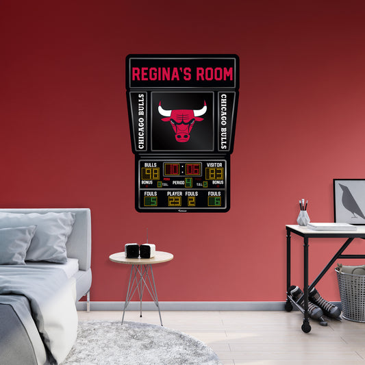 Chicago Bulls:   Scoreboard Personalized Name        - Officially Licensed NBA Removable     Adhesive Decal