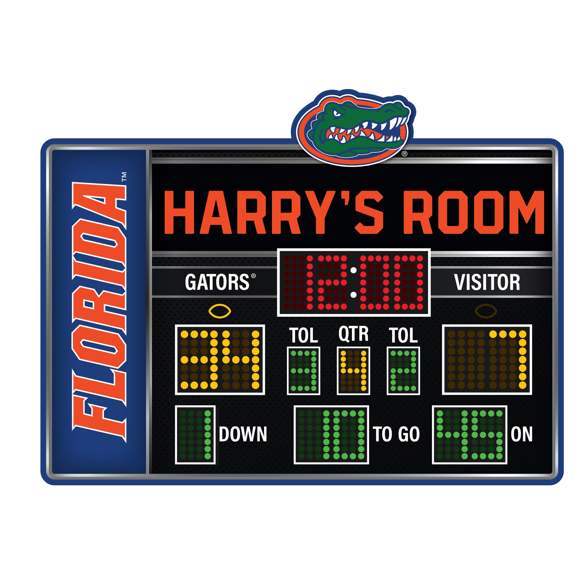 Florida Gators Football Scoreboard Personalized Name Officially Lic florida-gators-football-scoreboard-personalized-name-officially-lic