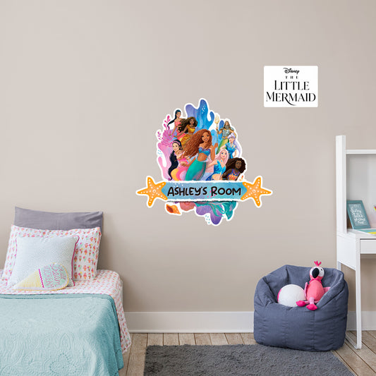The Little Mermaid: Ariel Family Personalized Name Icon - Officially Licensed Disney Removable Adhesive Decal
