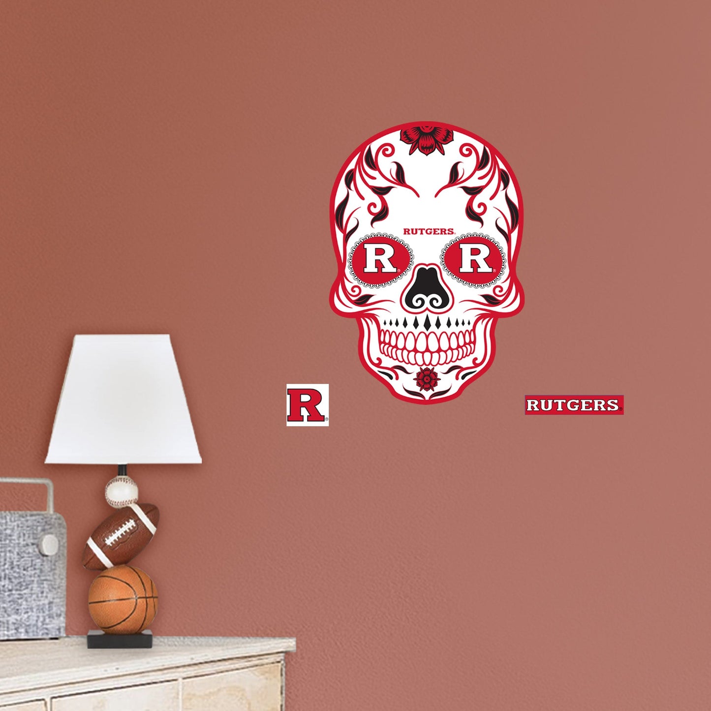 Rutgers Scarlet Knights:   Skull        - Officially Licensed NCAA Removable     Adhesive Decal
