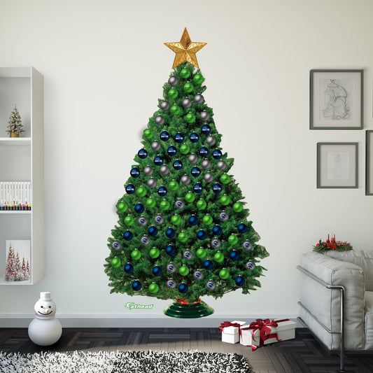 Seattle Seahawks:   Dry Erase Decorate Your Own Christmas Tree        - Officially Licensed NFL Removable     Adhesive Decal