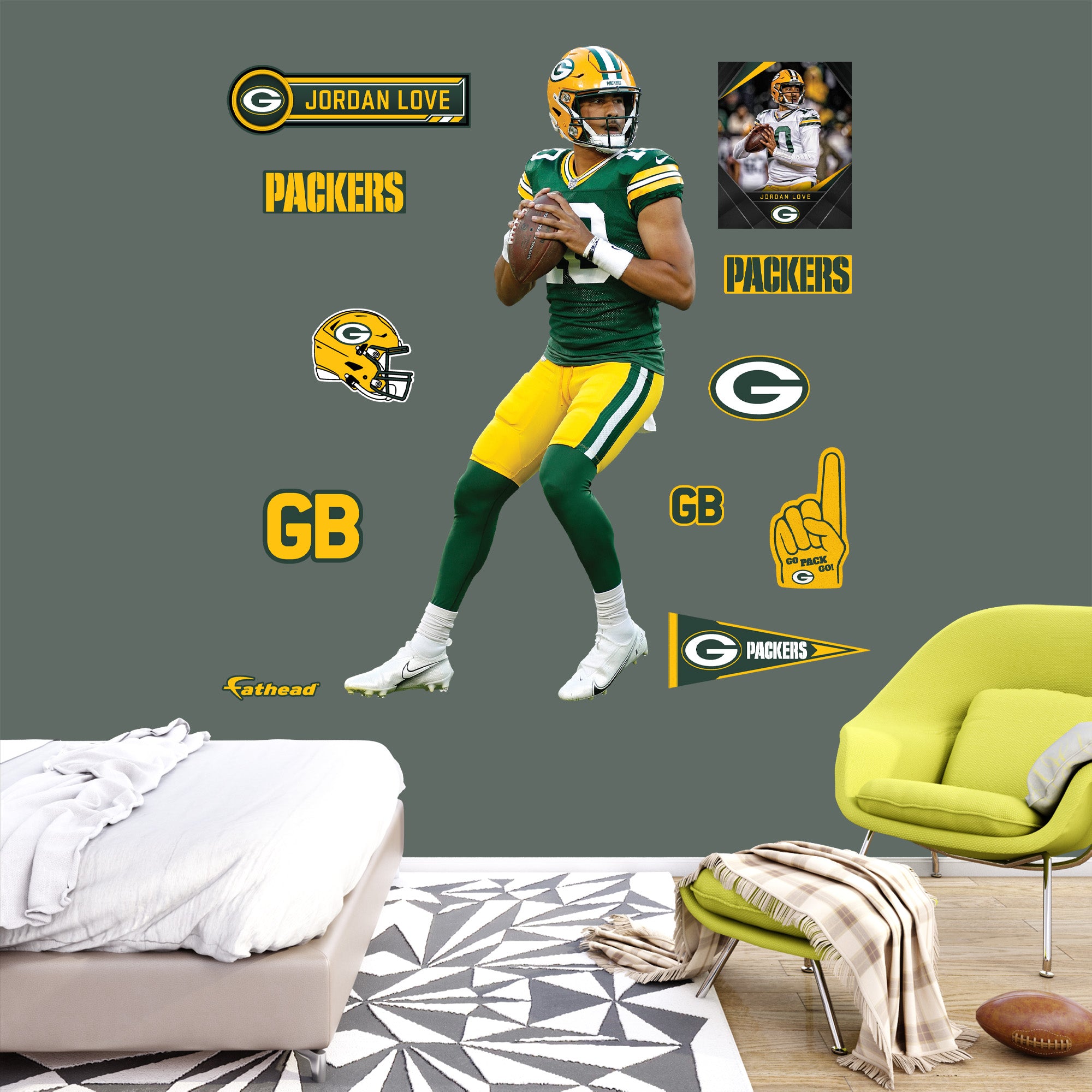 Green Bay Packers Jordan Love 27 x 39 Framed Art Jersey Print