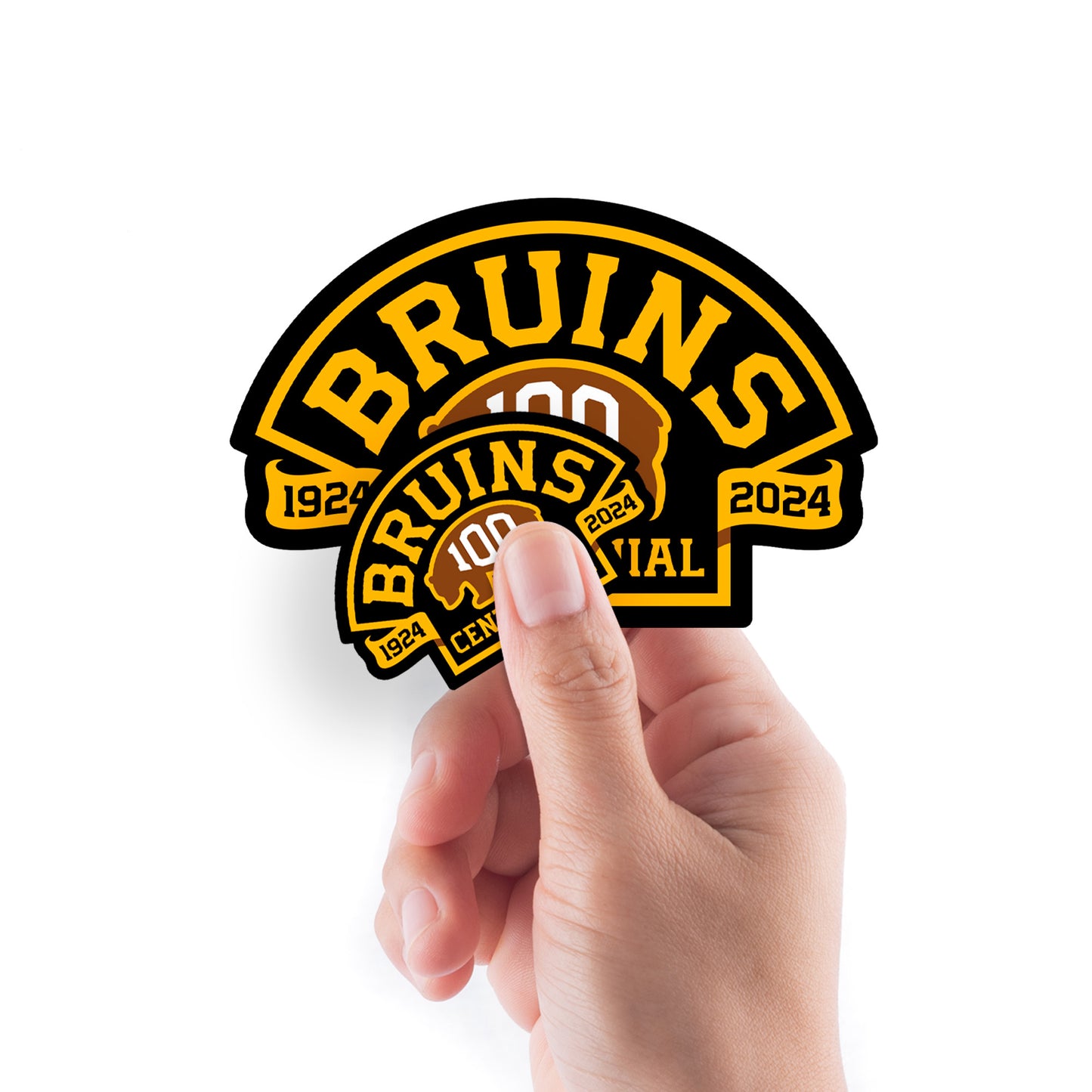 Boston Bruins:  2023 Centennial Crest Minis        - Officially Licensed NHL Removable     Adhesive Decal