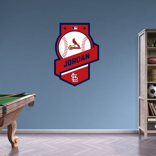 St. Louis Cardinals:   Banner Personalized Name        - Officially Licensed MLB Removable     Adhesive Decal