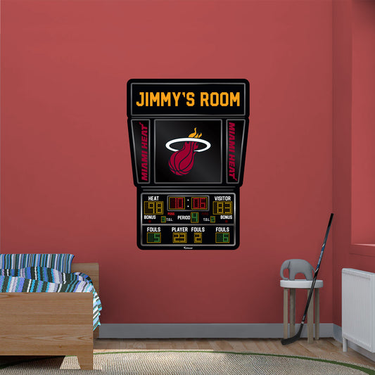 Miami Heat:   Scoreboard Personalized Name        - Officially Licensed NBA Removable     Adhesive Decal