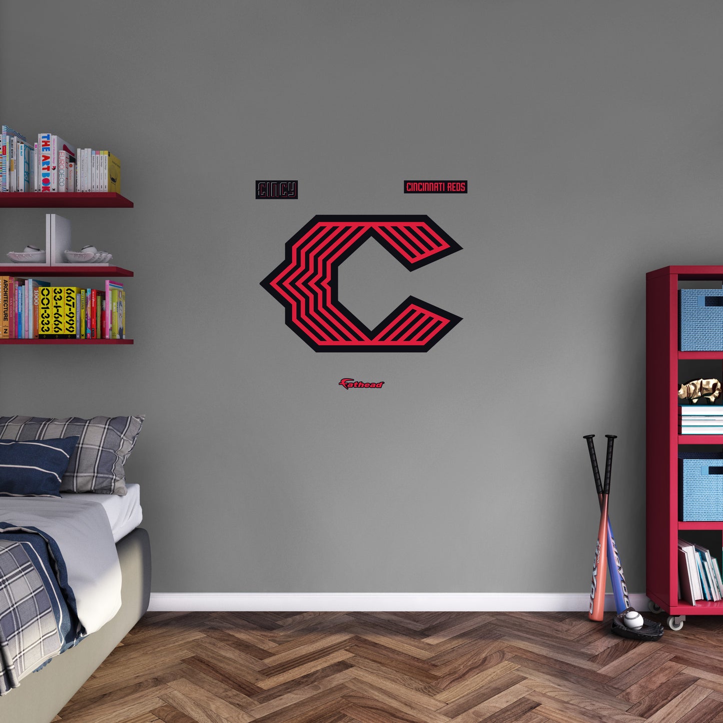 Cincinnati Reds:  City Connect Logo        - Officially Licensed MLB Removable     Adhesive Decal