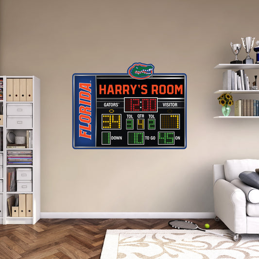 Florida Gators:   Football Scoreboard Personalized Name        - Officially Licensed NCAA Removable     Adhesive Decal