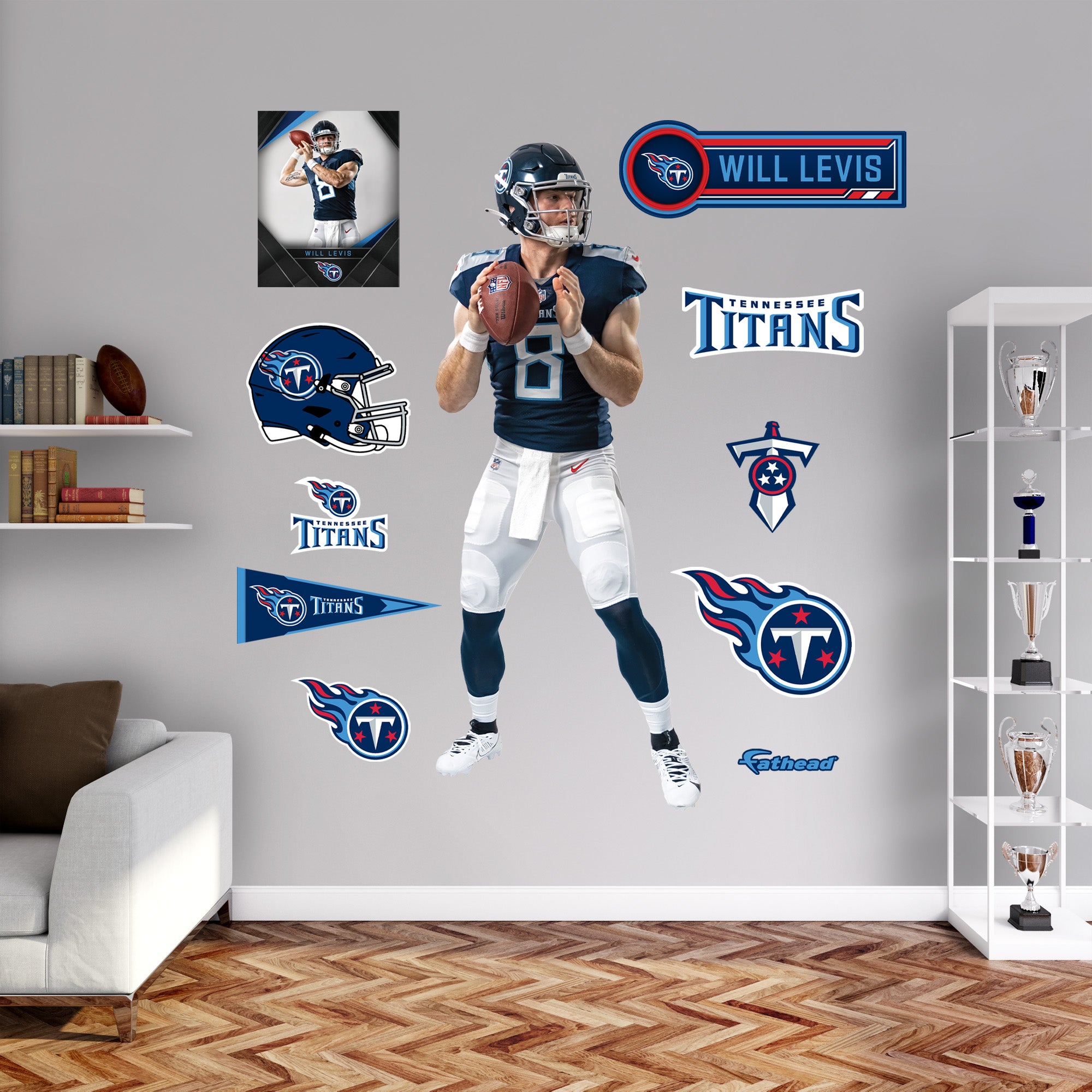 Tennessee Football Titans Easy Peel & Stick Full Color Aluminum