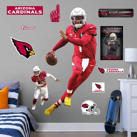 Arizona Cardinals: Kyler Murray  Red        - Officially Licensed NFL Removable Wall   Adhesive Decal