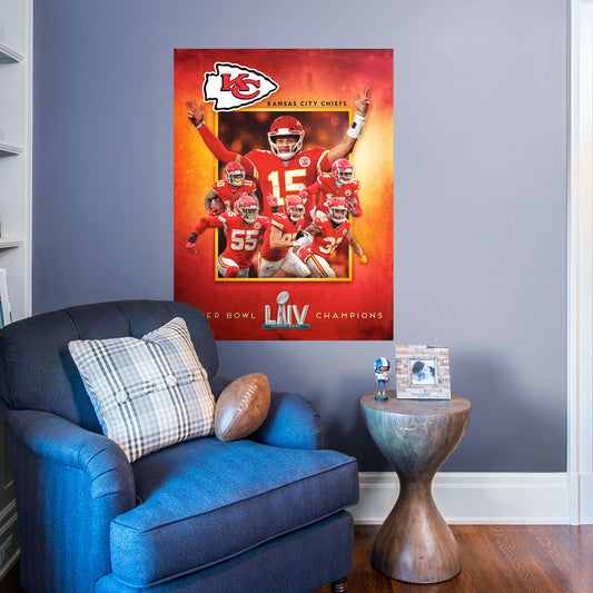 Kansas City Chiefs:  Super Bowl Liv Champions Mural        - Officially Licensed NFL Removable Wall   Adhesive Decal