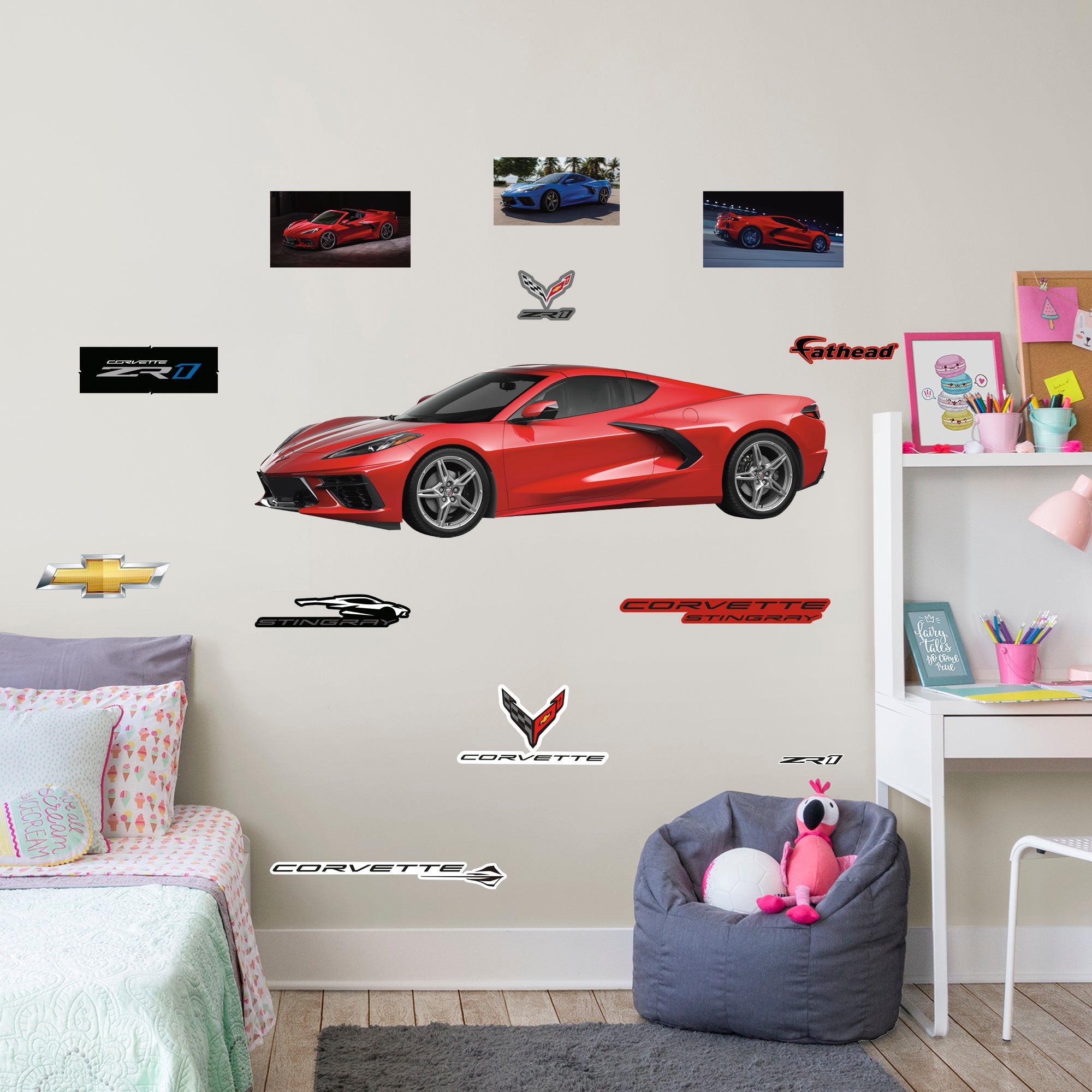 Chevrolet Corvette Red Stingray Officially Licensed GM Removable Wall