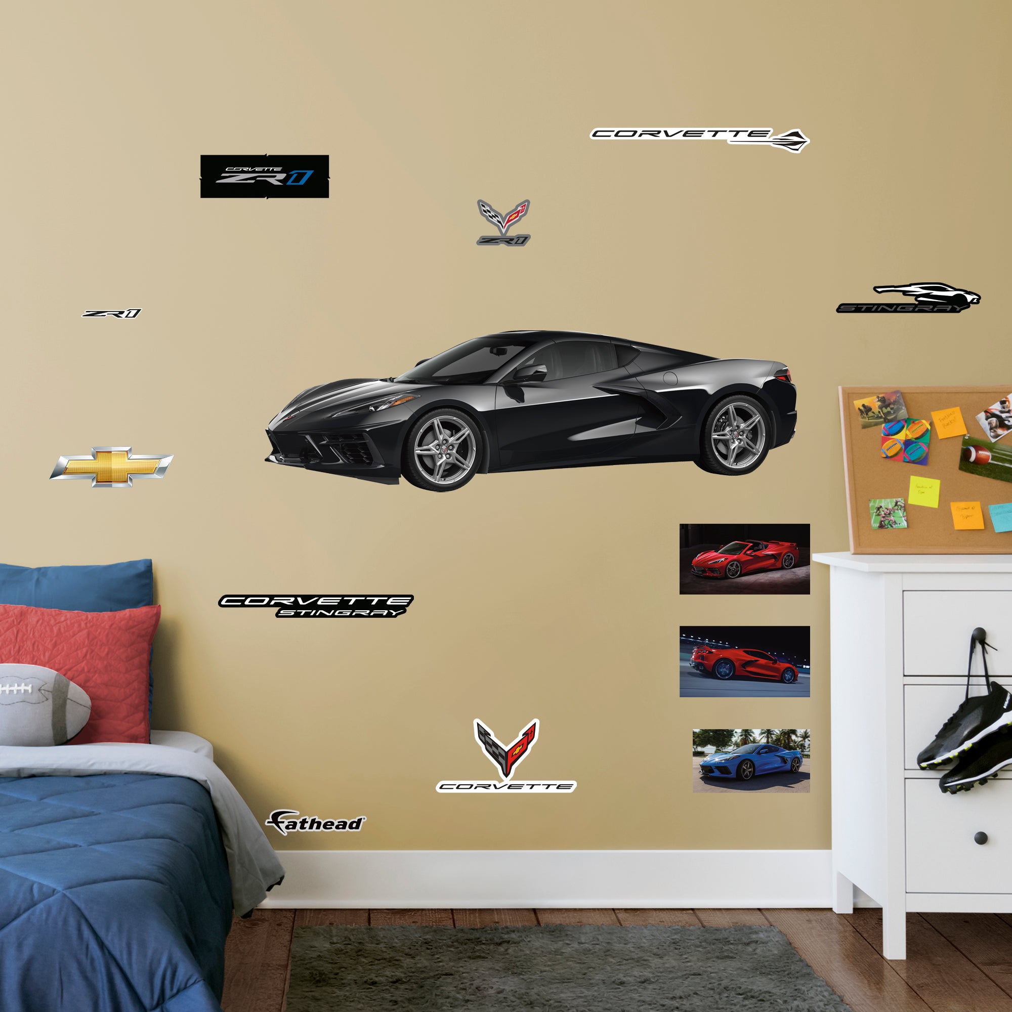 Chevrolet Corvette Black Stingray Officially Licensed GM Removable Wa