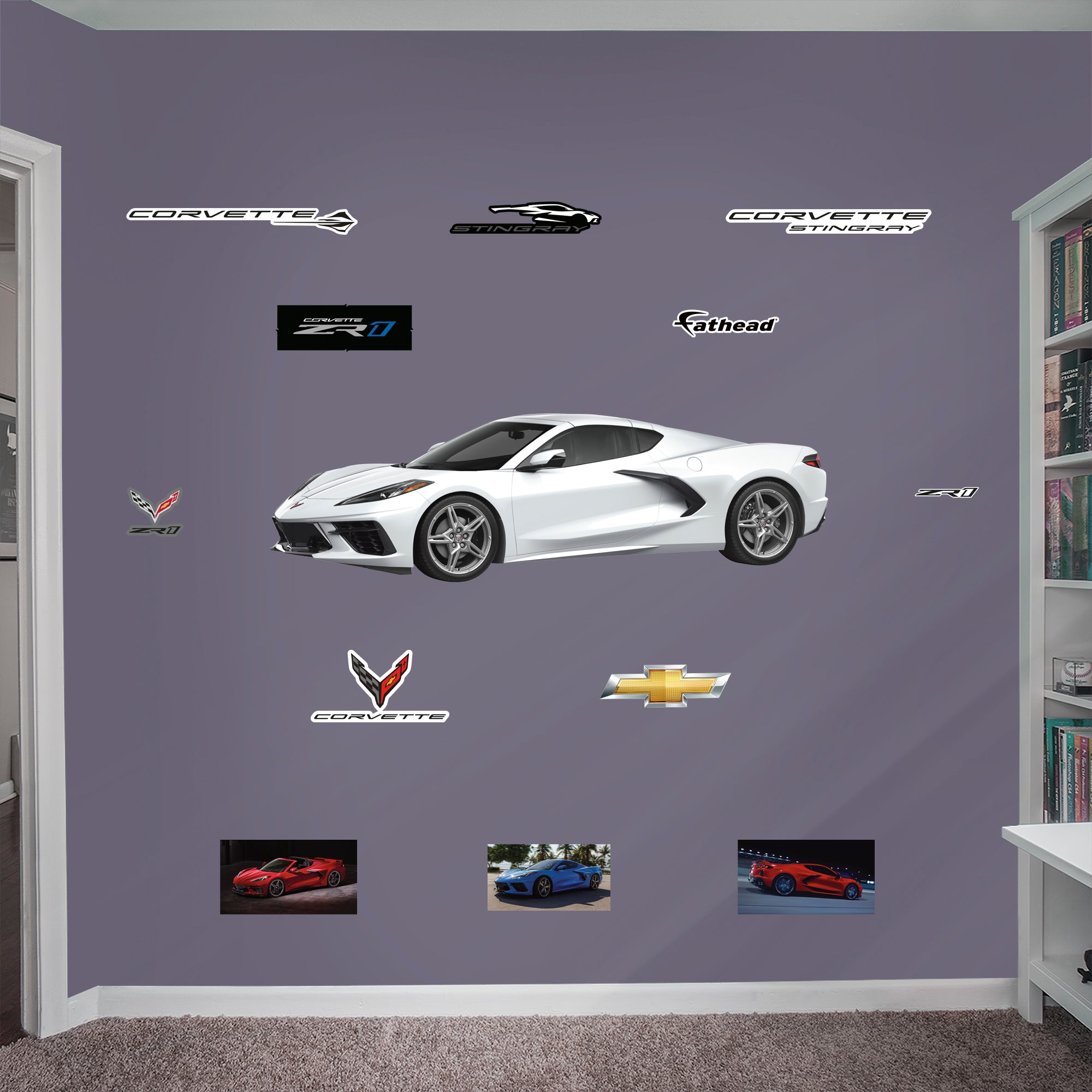 Chevrolet Corvette White Stingray Officially Licensed GM Removable Wa