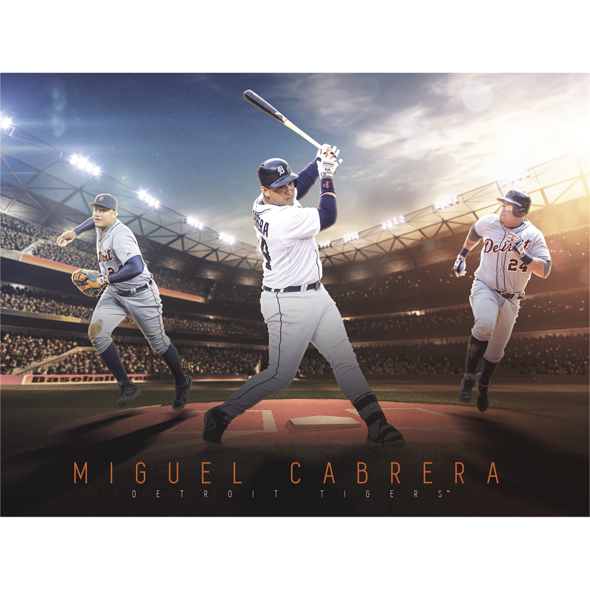 Miguel Cabrera Detroit Tigers Unsigned Stretched 20 x 24 Canvas Giclee  Print - Art by Maz Adams