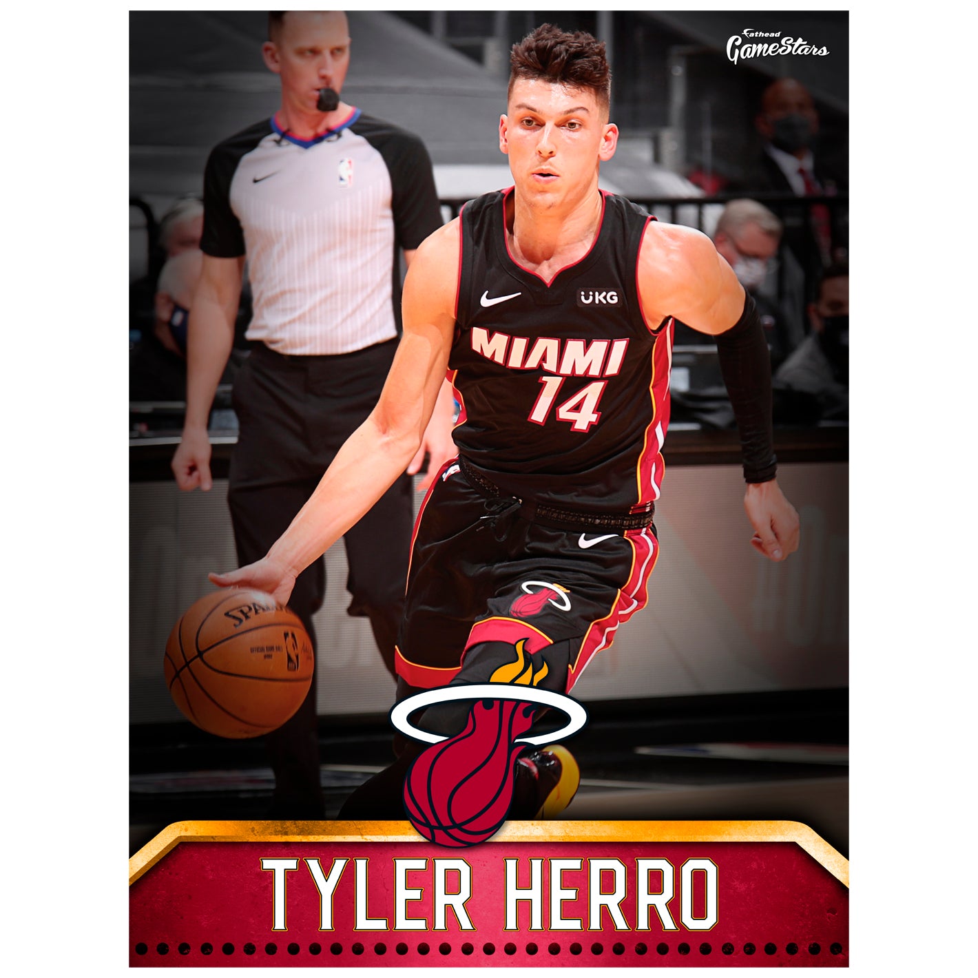 Miami Heat Tyler Herro  GameStar        - Officially Licensed NBA Removable Wall   Adhesive Decal