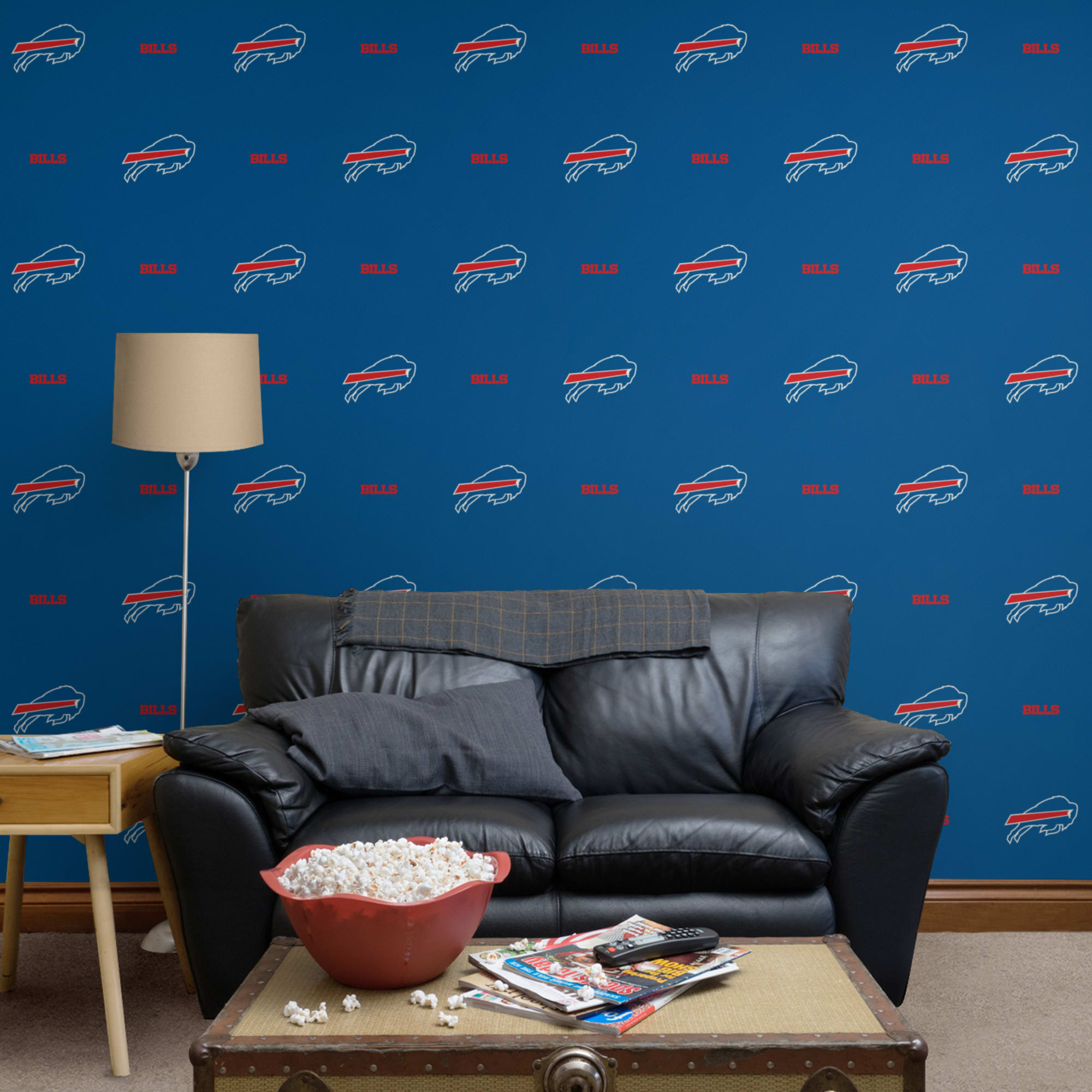 Buffalo Bills: Blue Line Pattern Line - NFL Peel & Stick Wallpaper 12'W x 1' H Sample