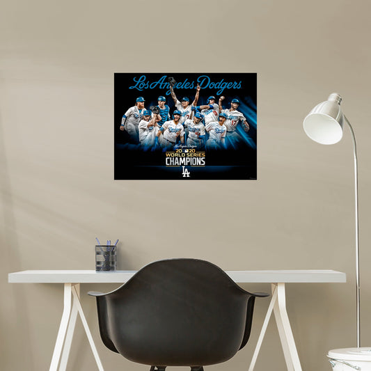 Los Angeles Dodgers:  2020 World Series Champions Mural        - Officially Licensed MLB Removable Wall   Adhesive Decal