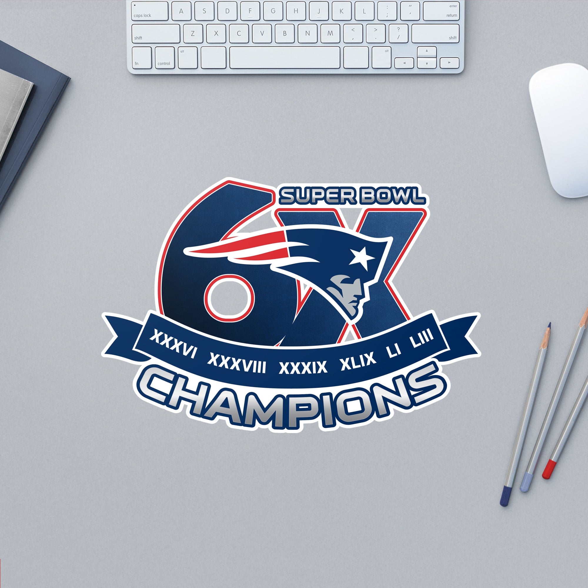 WinCraft New England Patriots Super Bowl LIII Champions 8'' x Perfect Cut Decal