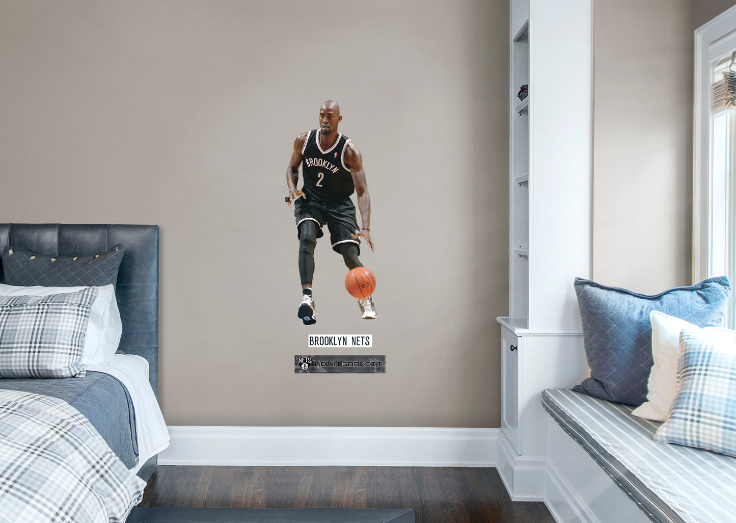 Brooklyn Nets: Kevin Garnett  Legend        - Officially Licensed NBA Removable Wall   Adhesive Decal
