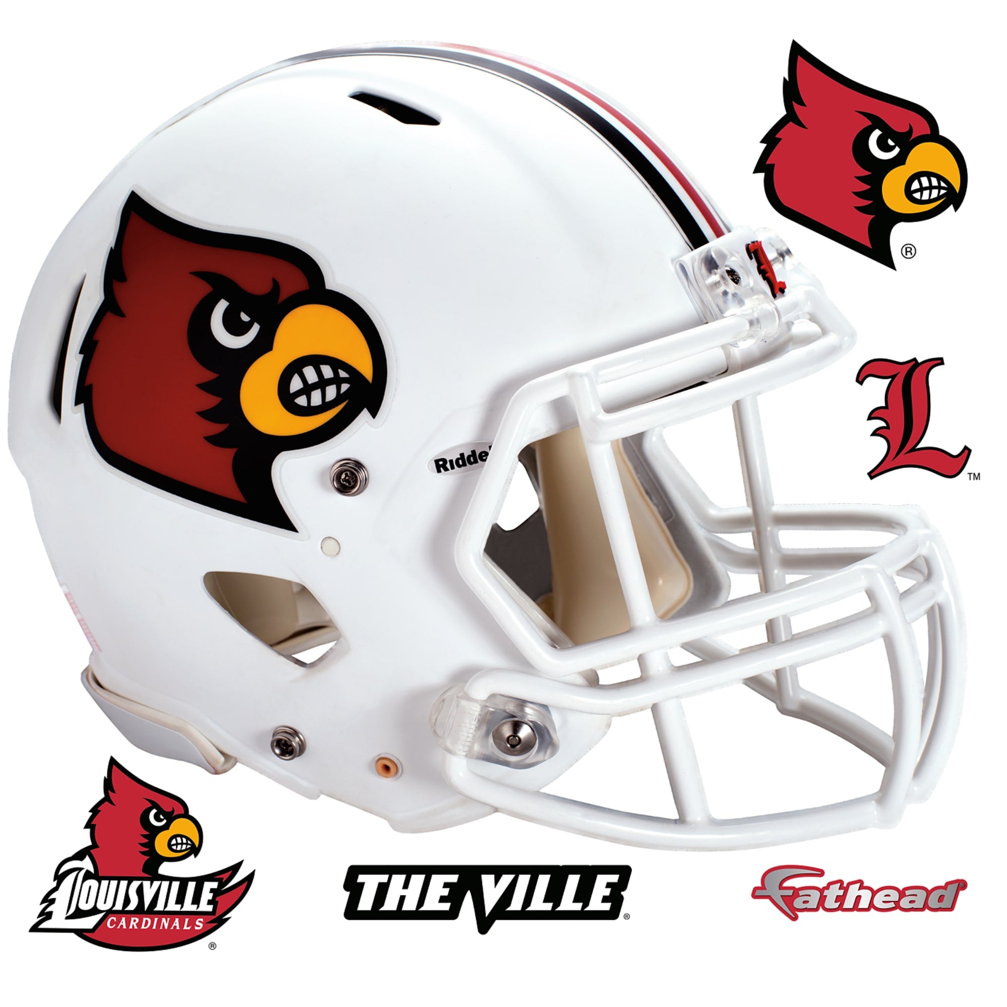 Louisville Cardinals 18'' x 18'' Helmet Logo Duck Cloth Décor Pillow