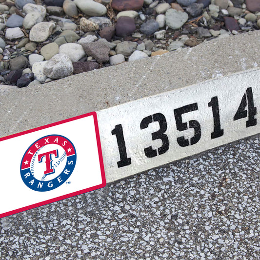 Texas Rangers: Address Block Logo - Officially Licensed MLB Outdoor Graphic