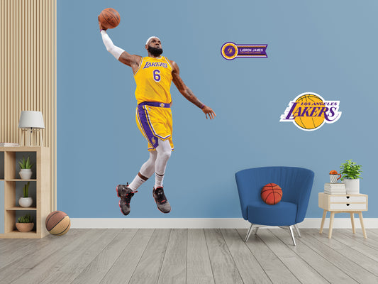 Los Angeles Lakers: LeBron James 2021 Dunk - Officially Licensed NBA Removable Adhesive Decal