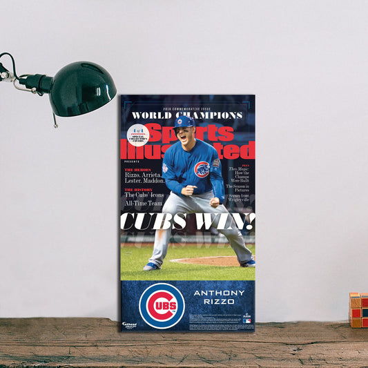 Chicago Cubs: Anthony Rizzo November 2016 Champions Commemorative Sports Illustrated Cover Mini Cardstock Cutout - Officially Licensed MLB Stand Out
