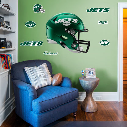 New York Jets: Helmet - Officially Licensed NFL Removable Adhesive Decal