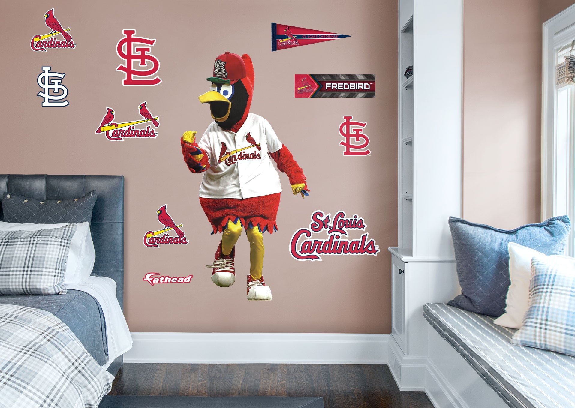 St Louis Cardinals Fredbird Mascot Beach Towel