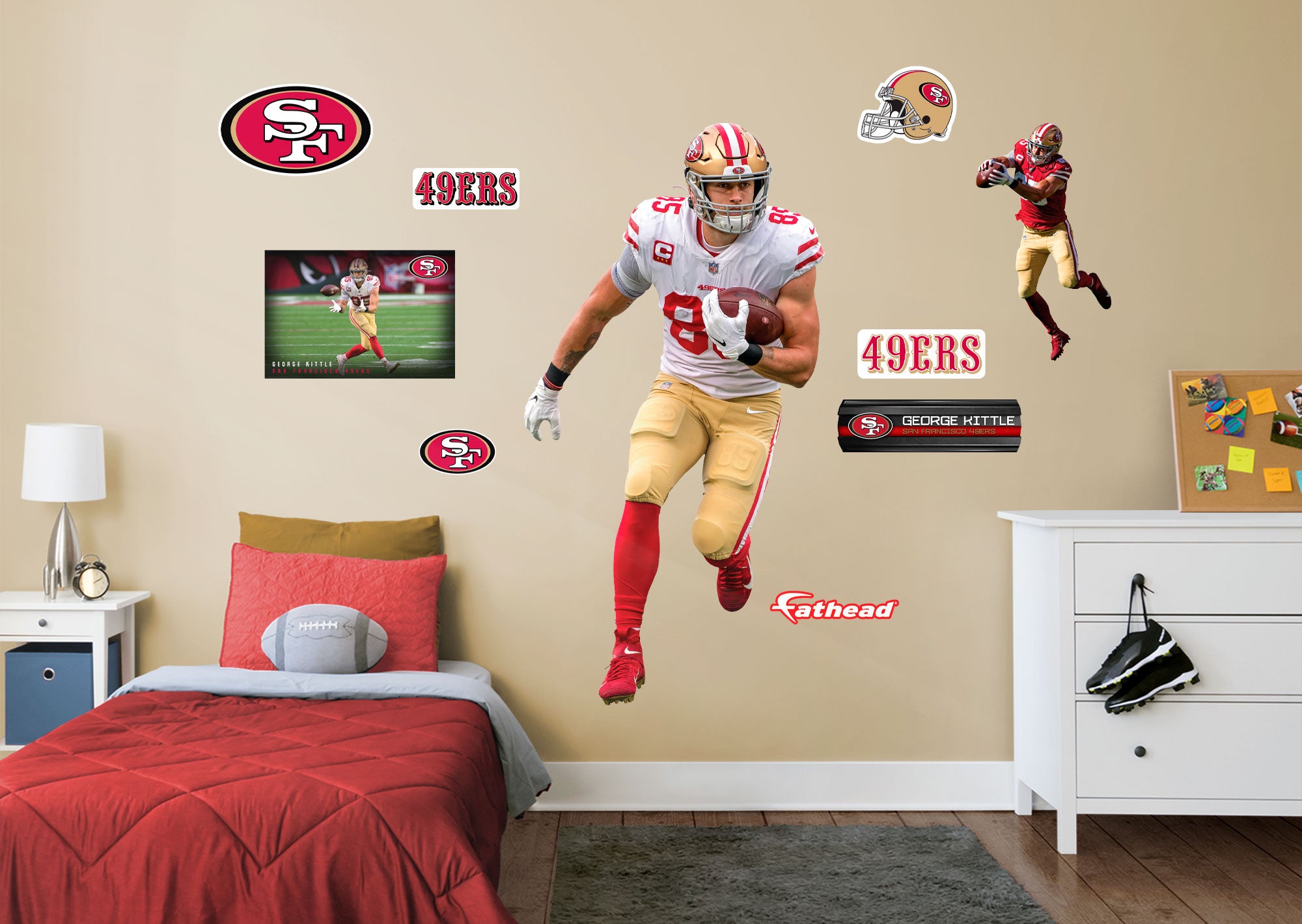 Lids George Kittle San Francisco 49ers Fathead 3-Pack Life-Size Removable  Wall Decal